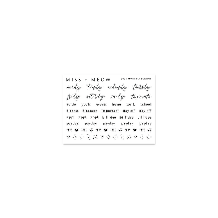 September 2026 | Foiled Monthly Sticker Kit