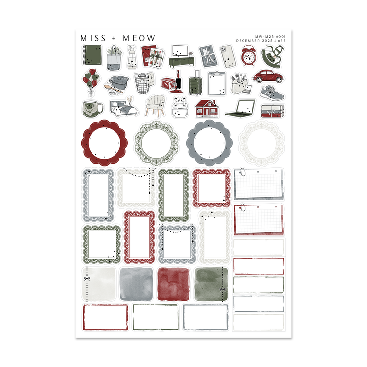 December 2025 | Foiled Monthly Sticker Kit