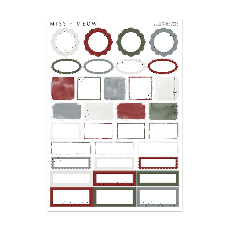 Poinsettia | Foiled Sticker Kit