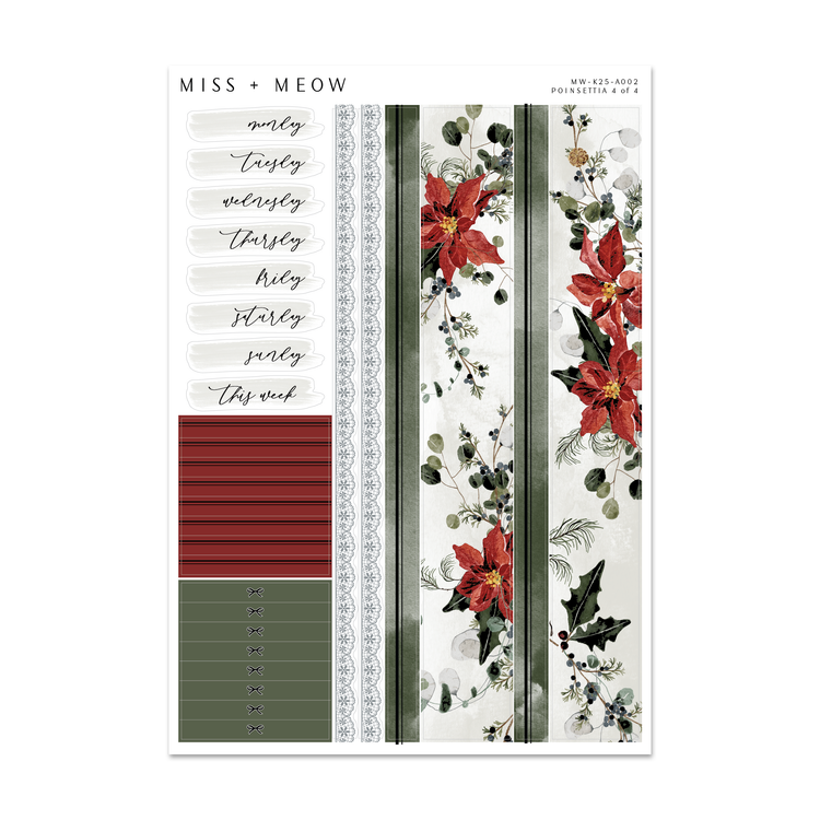 Poinsettia | Foiled Sticker Kit