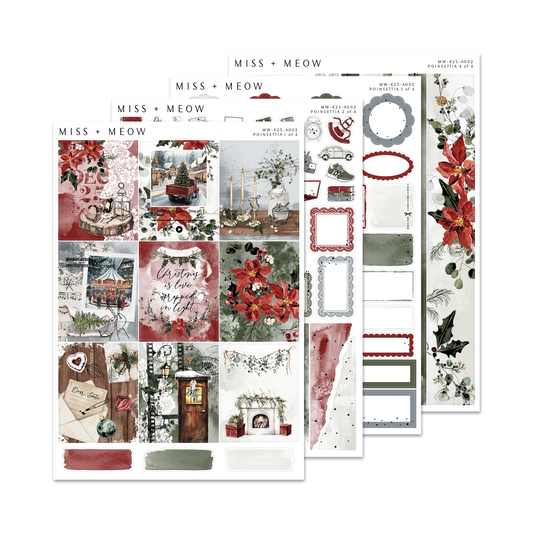 Poinsettia | Foiled Sticker Kit