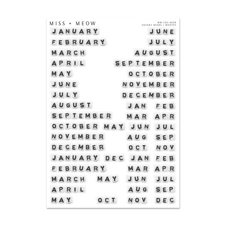 Square Beads | Months