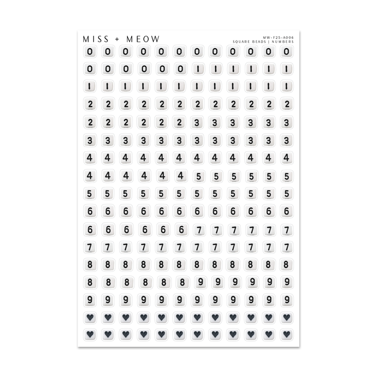 Square Beads | Numbers