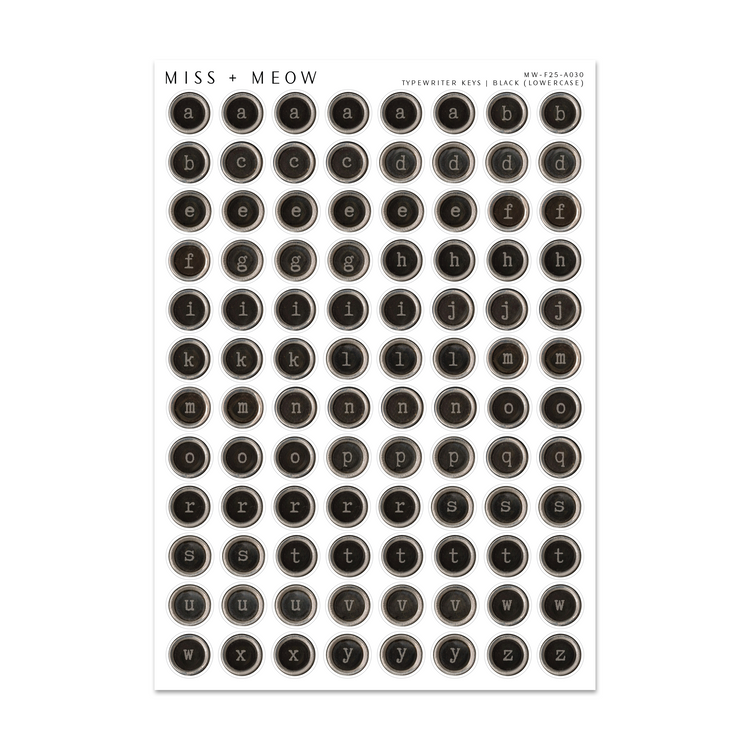Typewriter Keys | BLACK LOWERCASE