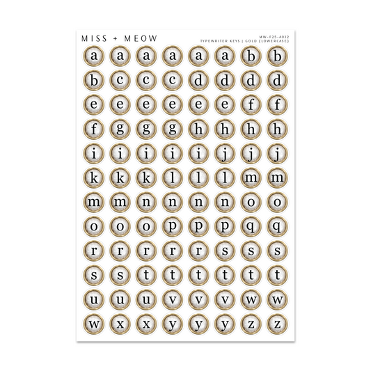Typewriter Keys | GOLD LOWERCASE