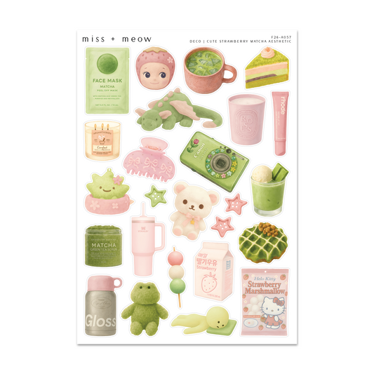Deco | Cute Strawberry Matcha Aesthetic