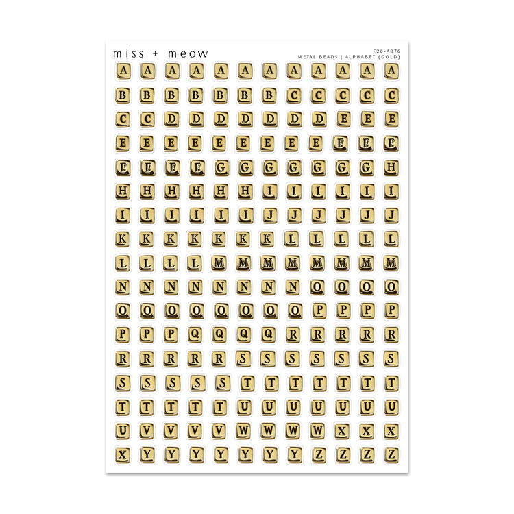 GOLD Metal Beads | Alphabet