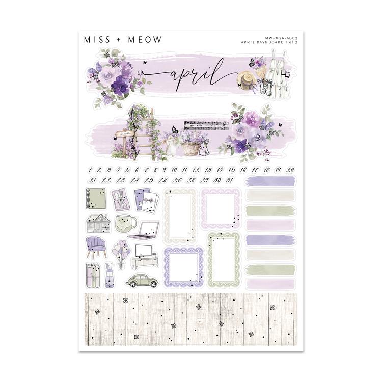 April 2026 Dashboard | Foiled Sticker Kit
