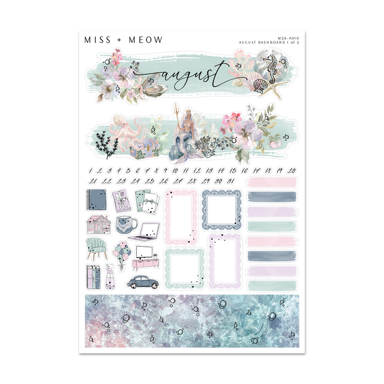 August 2026 Dashboard | Foiled Sticker Kit