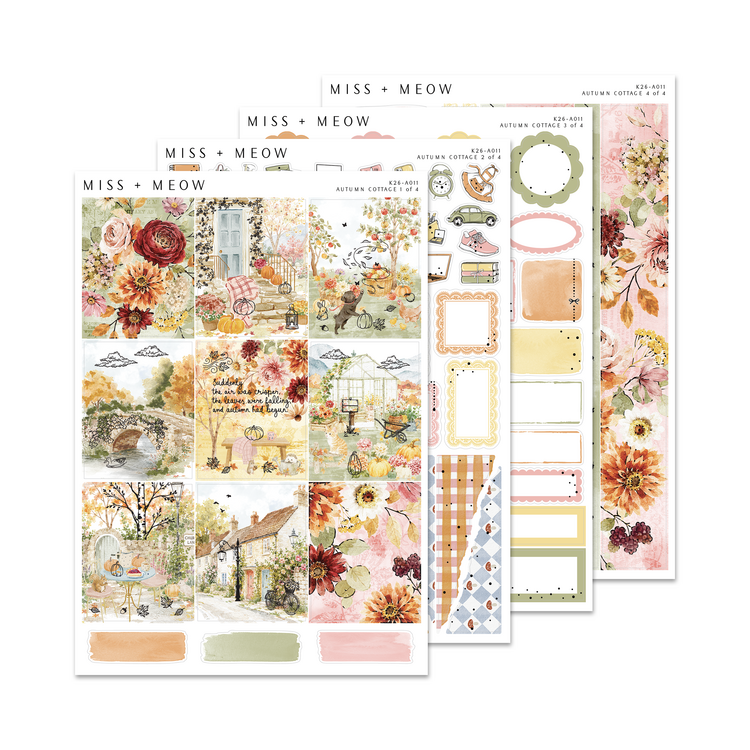 Autumn Cottage | Foiled Sticker Kit