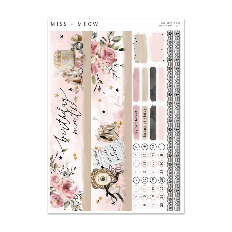 Birthday 2026 | Foiled Monthly Sticker Kit