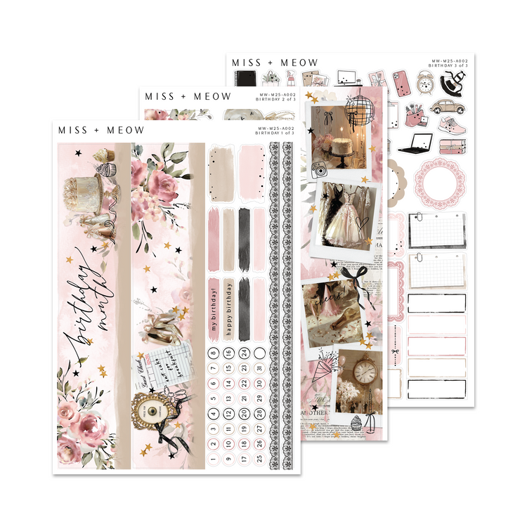 Birthday 2026 | Foiled Monthly Sticker Kit