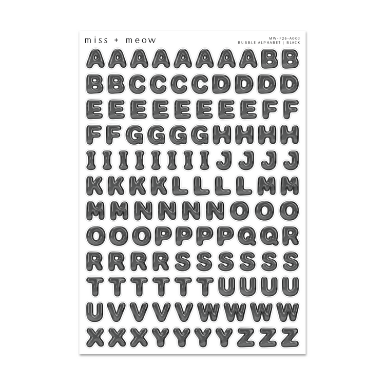 Bubble Alphabet | BLACK