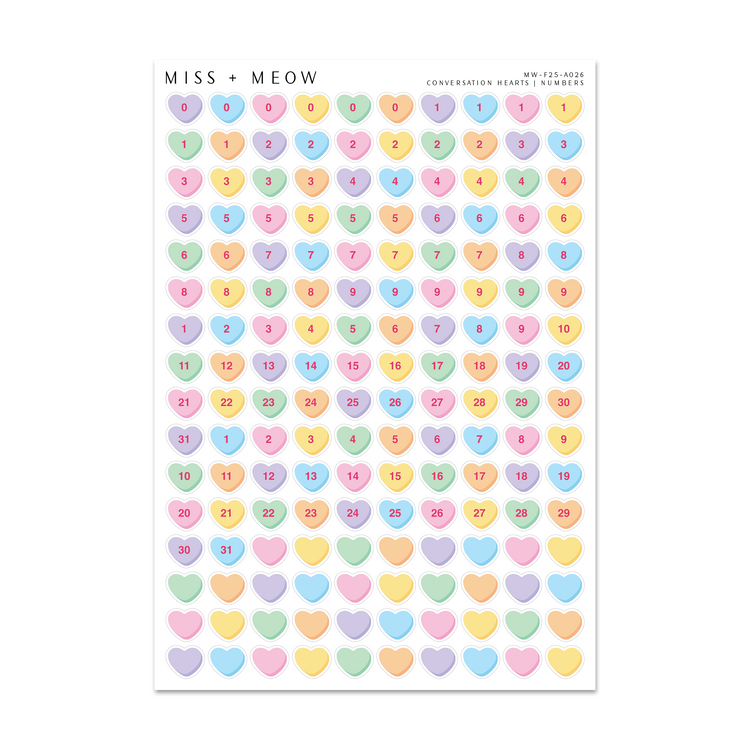 Conversation Hearts | NUMBERS