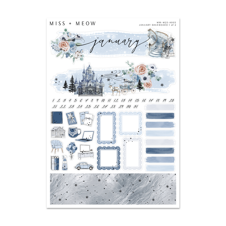January 2026 Dashboard | Foiled Sticker Kit