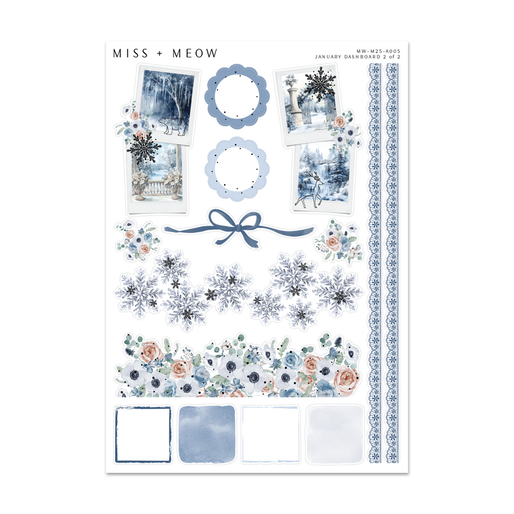January 2026 Dashboard | Foiled Sticker Kit