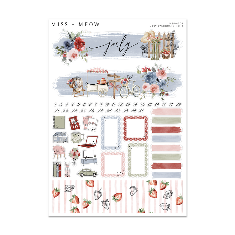 July 2026 Dashboard | Foiled Sticker Kit
