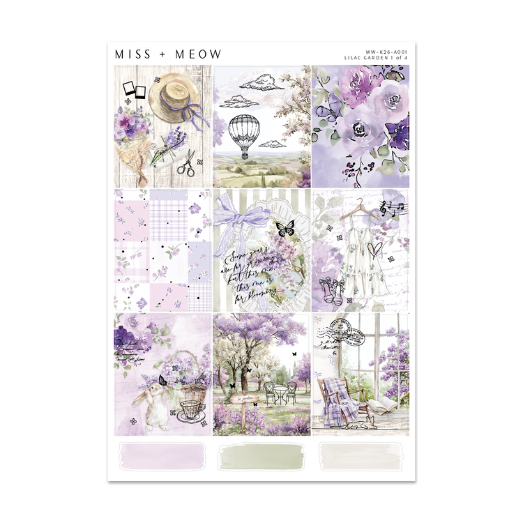 Lilac Garden | Foiled Sticker Kit