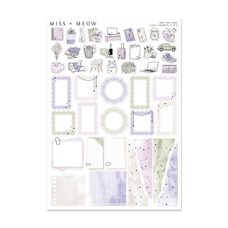 Lilac Garden | Foiled Sticker Kit