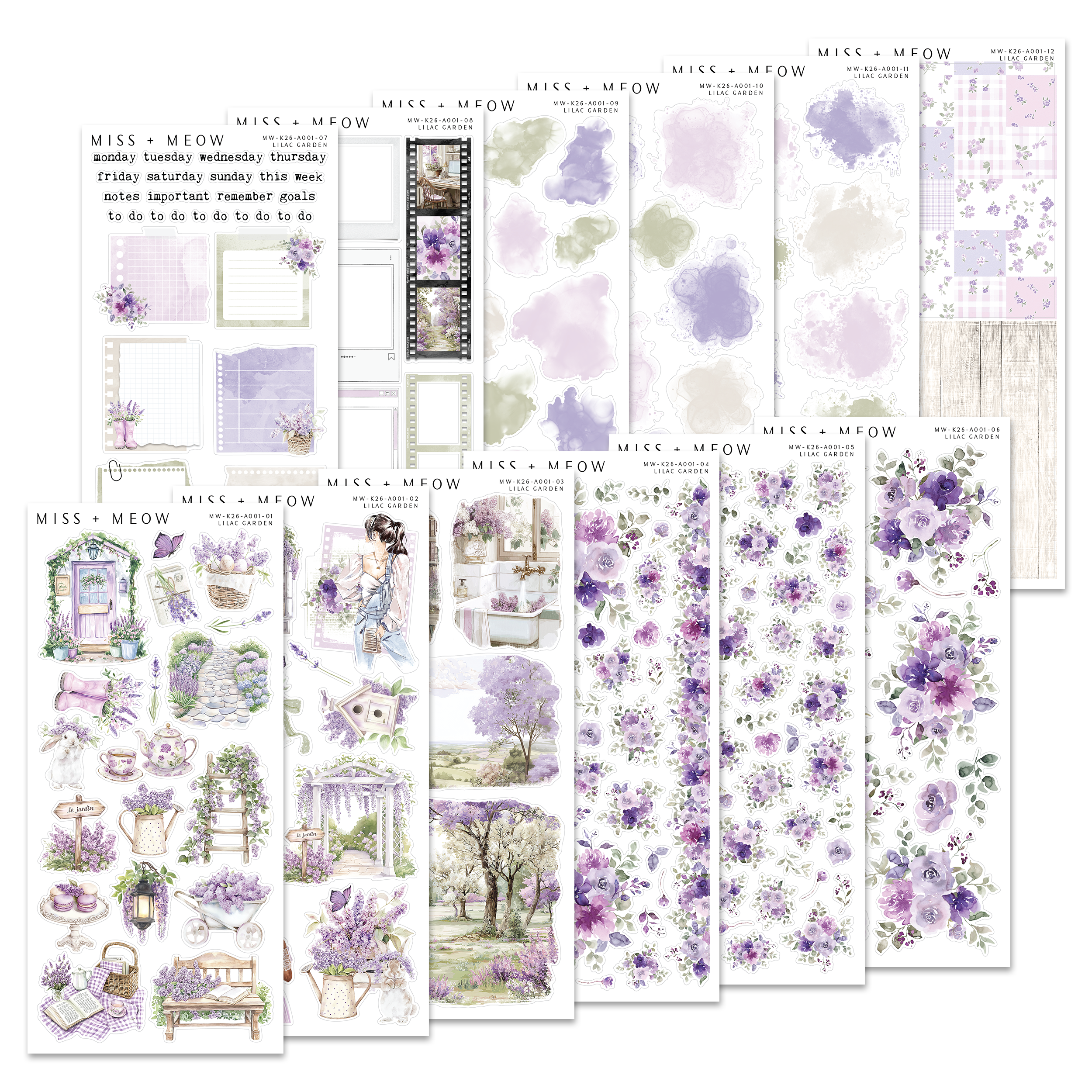Lilac Garden | Add-On Stickers – miss + meow