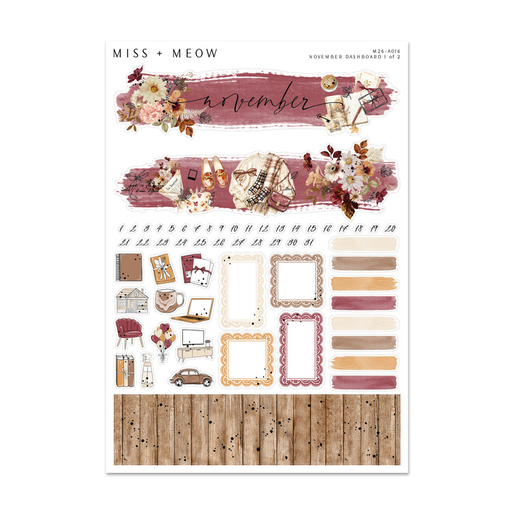 November 2026 Dashboard | Foiled Sticker Kit