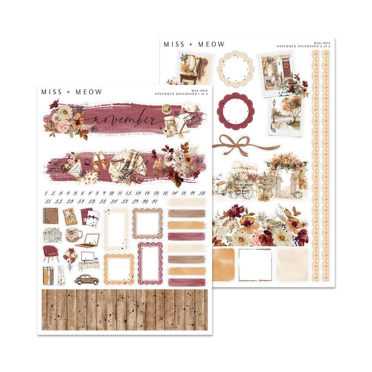 November 2026 Dashboard | Foiled Sticker Kit