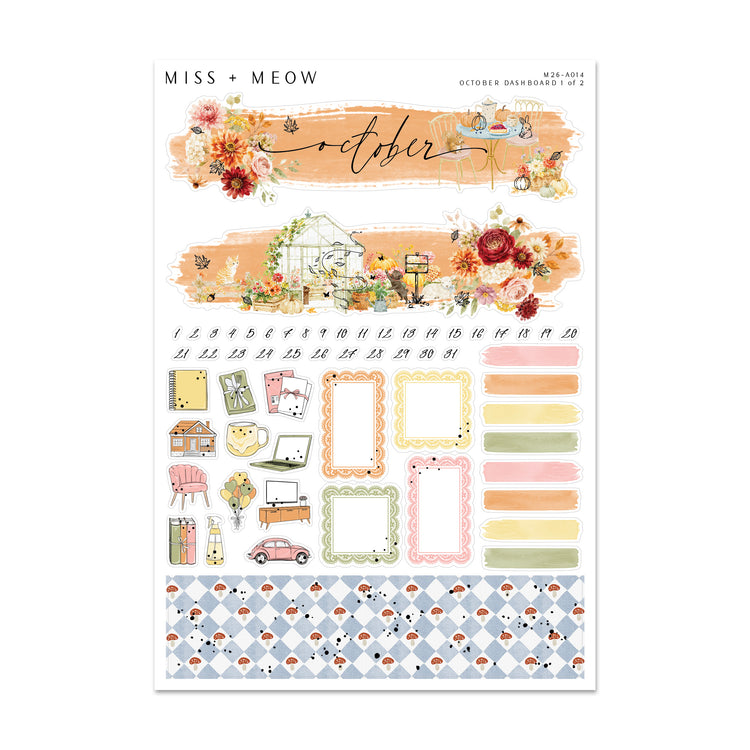 October 2026 Dashboard | Foiled Sticker Kit