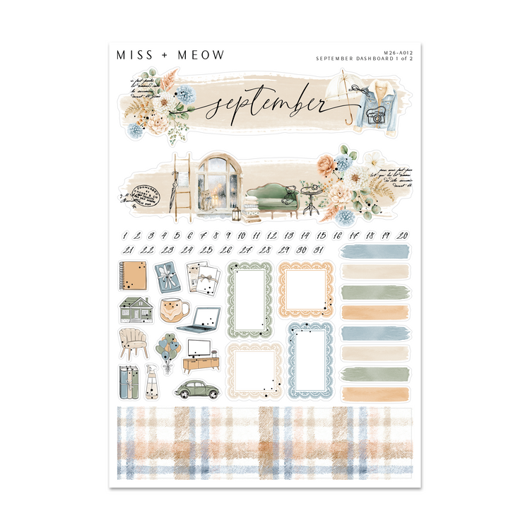 September 2026 Dashboard | Foiled Sticker Kit