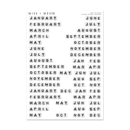 Square Beads | Months