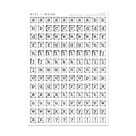 LARGE Stamped Alphabet