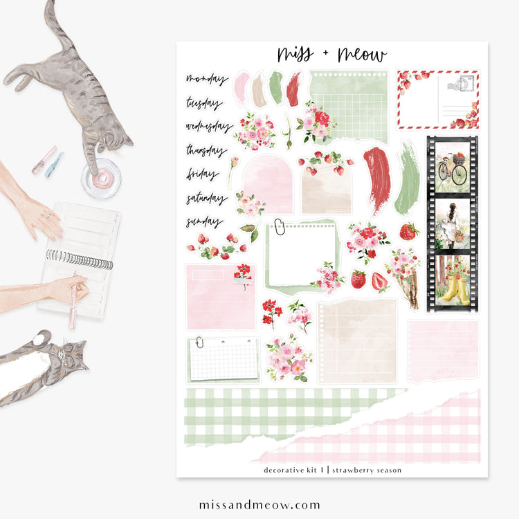 Strawberry Season | Decorative Sticker Kit
