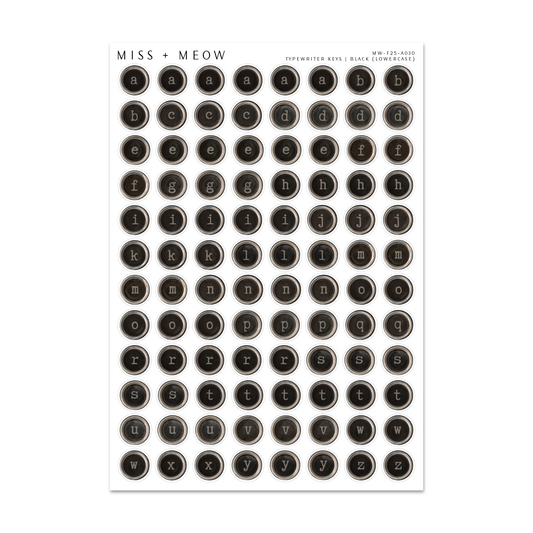 Typewriter Keys | BLACK LOWERCASE