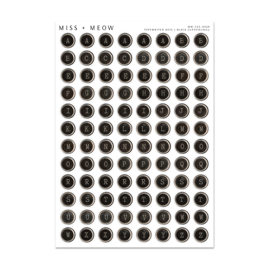 Typewriter Keys | BLACK UPPERCASE