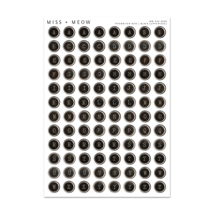 Typewriter Keys | BLACK UPPERCASE